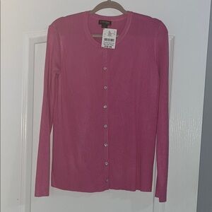 Charter Club Fuchsia Ribbed Cardigan
